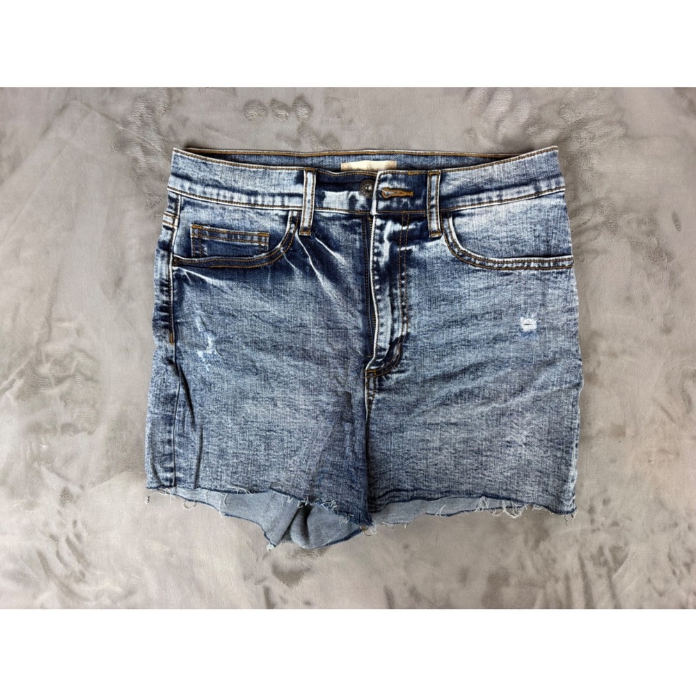 Altar'd State High Rise Acid Wash Denim Cut Off Shorts Medium Distressed